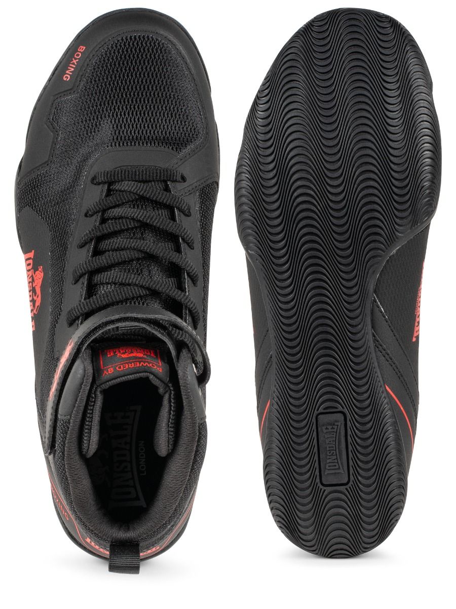 Lonsdale box topánky Rufford, čierno červené