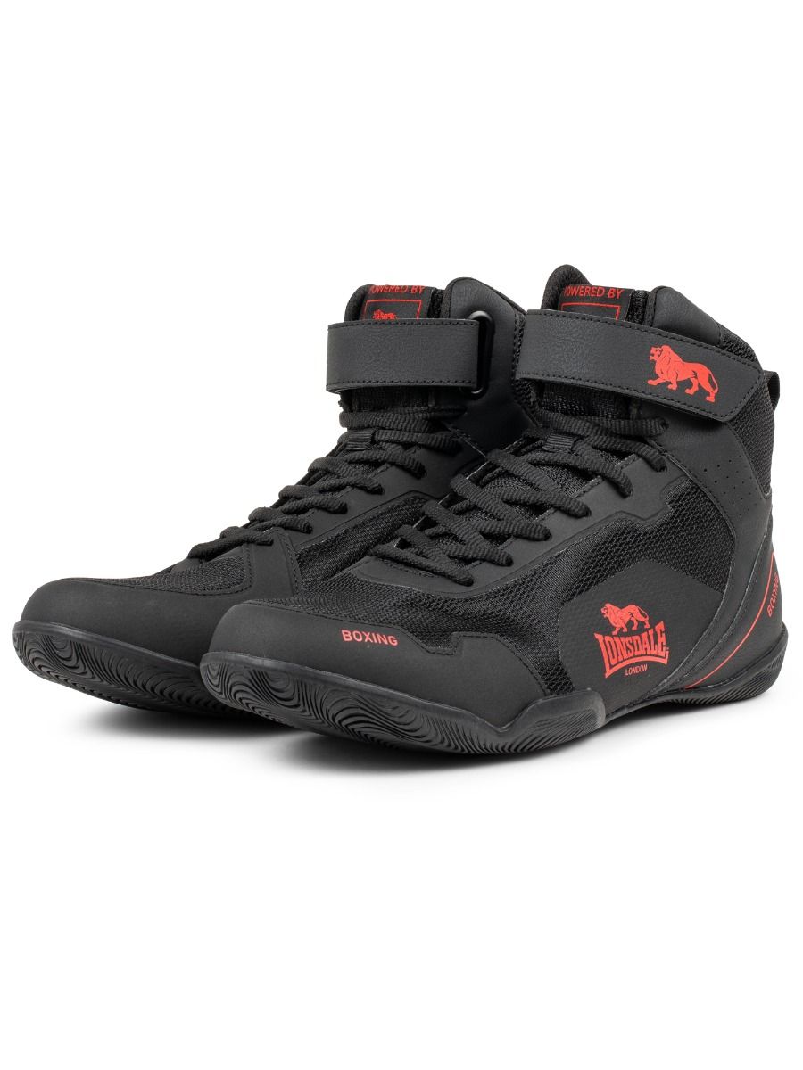 Lonsdale box topánky Rufford, čierno červené
