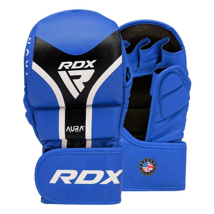 RDX grappling rukavice Aura+ T17, plavo-crne