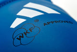 Adidas WKF-approved instep guards, blue
