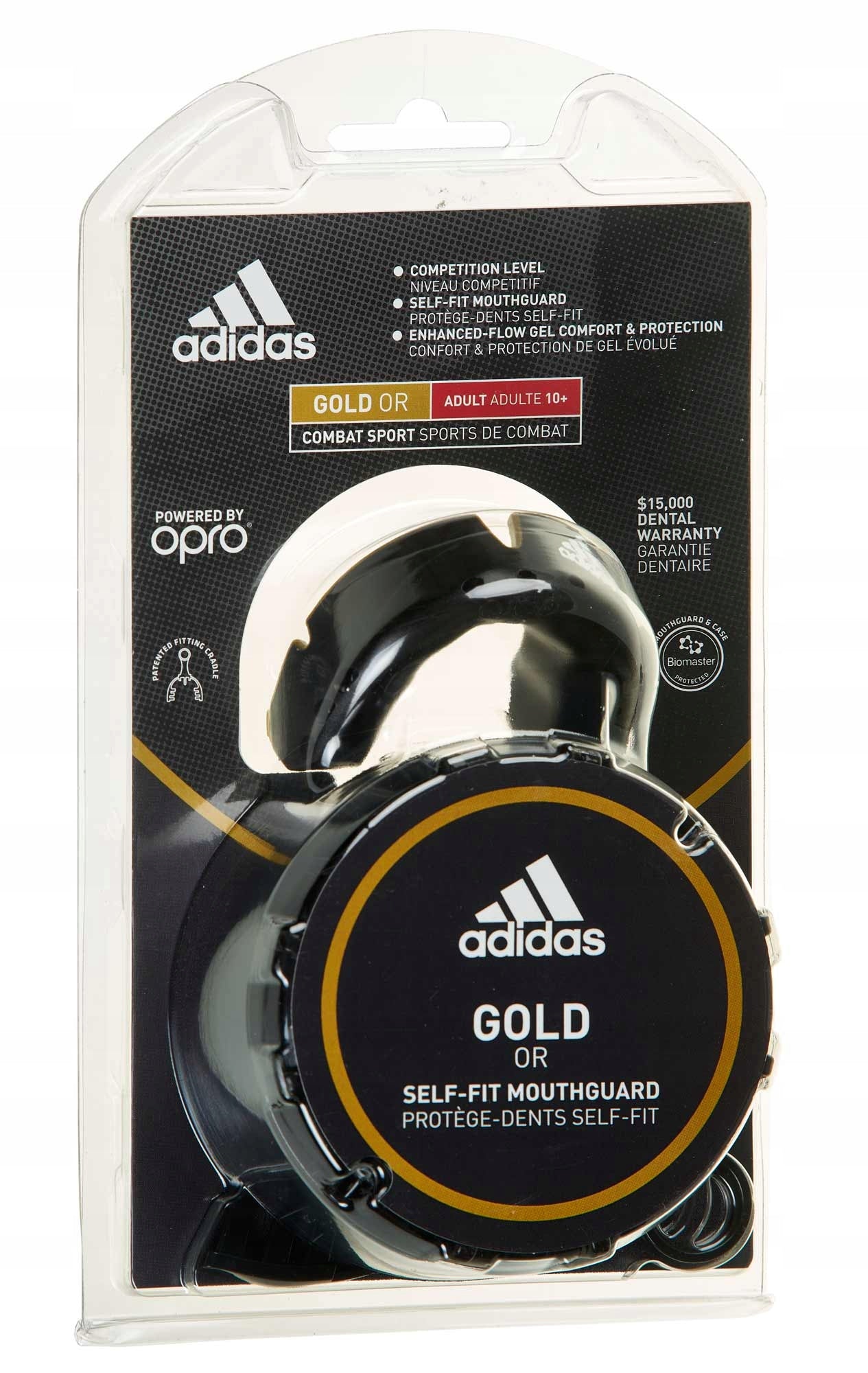 Adidas Senior mouthguard Opro Gold, black-gold