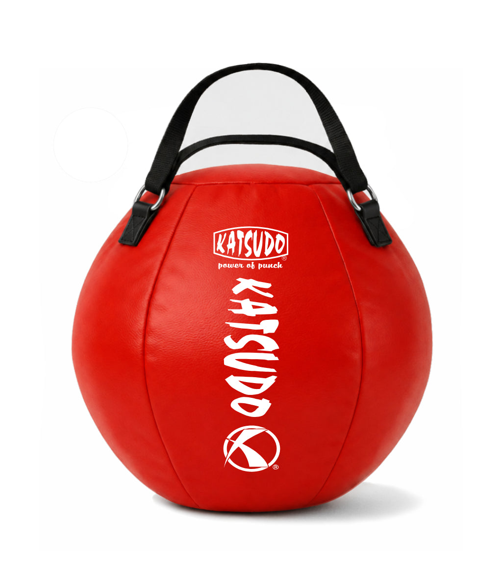 Katsudo boksačka lopta Leodor s remenom, crvena