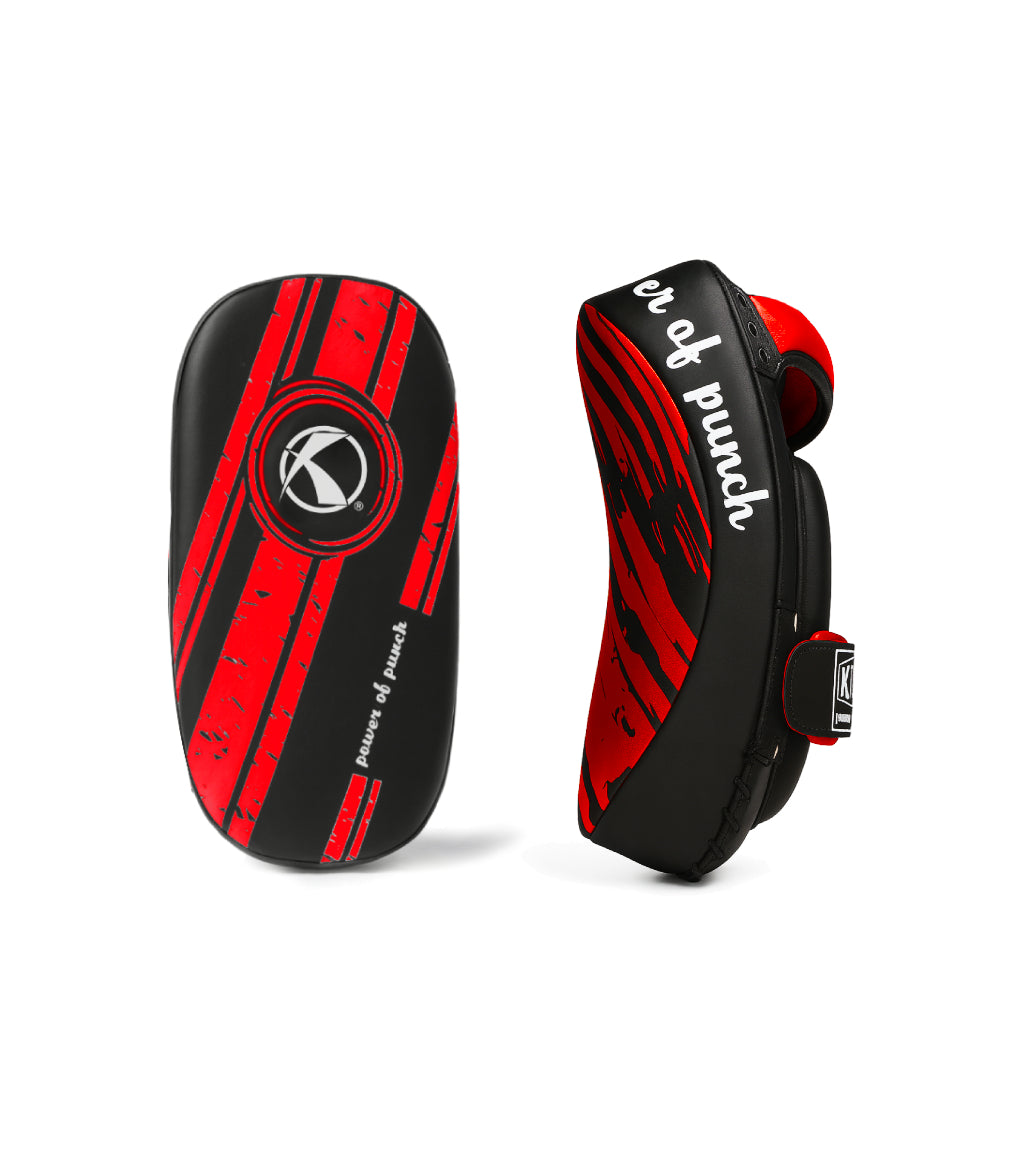 Katsudo Leather Arm Makiwara Curve 2pcs, Red-Black