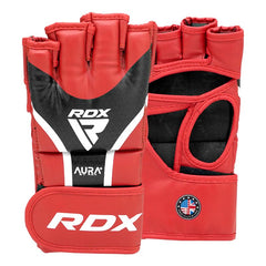 RDX γάντια grappling Aura plus T-17, κόκκινο-μαύρο