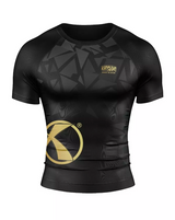 Katsudo rash guard s krátkym rukávom Virago, čierno-zlatý